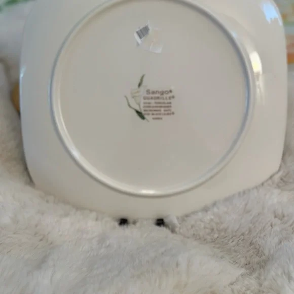 NWT RARE Vintage Sango Quadrille Semi-Porcelain 5101 Black Lillie’s platter - Picture 3 of 6